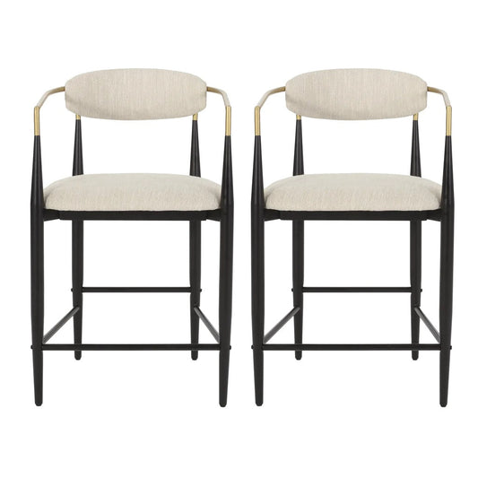 Camas Modern Fabric Upholstered Counter Stools, Set of 2