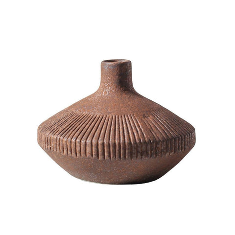 Image of Carved Lines Retro Bud Vase