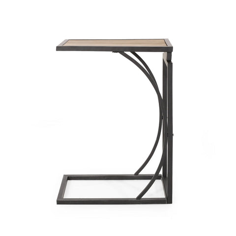 Image of Catileya Modern Industrial C-Shaped End Table