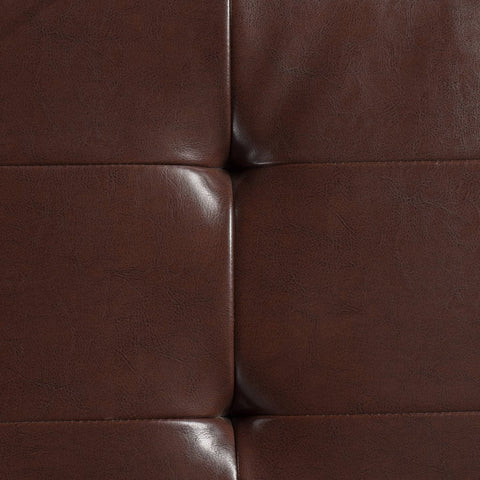Image of Charleston Rectangle Tufted Leather Storage Ottoman Bench