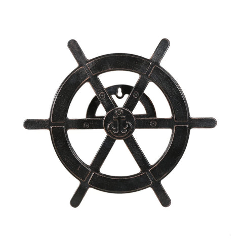 Image of Chole Outdoor Patina Copper Aluminum Ship Wheel Hose Holder