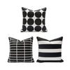 Classic Black and White Throw Pillow Cover (Set of 3)