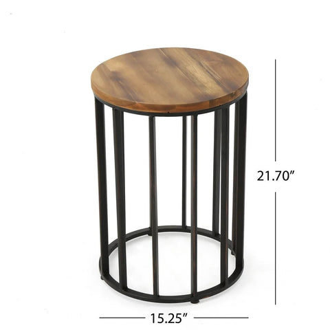 Image of Colburn Outdoor Natural Finished Acacia Wood 15-inch Accent Table