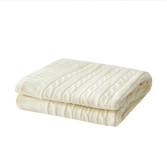 Cotton Cable Knit Throw Blanket