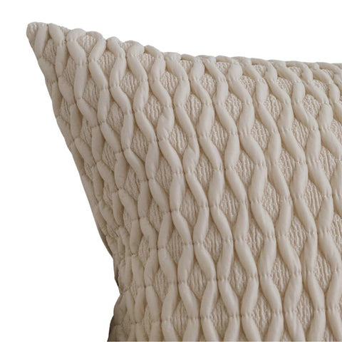 Image of Cream 3D Wavy Textured Throw Pillow Cover