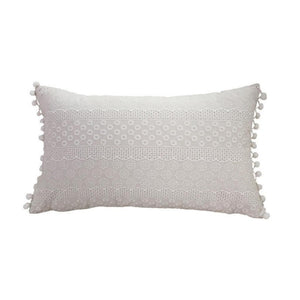 Cream Floral Lace Lumbar Pillow Cover