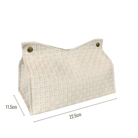 Image of Cream Weave Tissue Box Cover