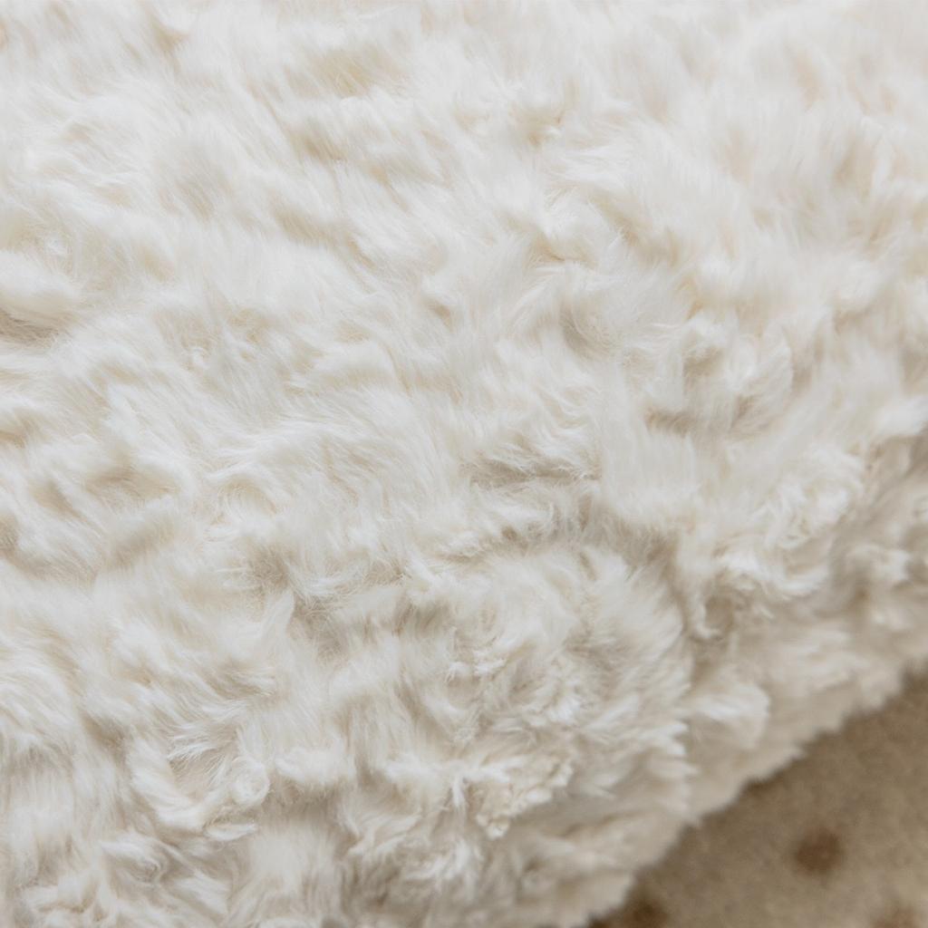 Creamy Faux Fur Throw Pillow Cover