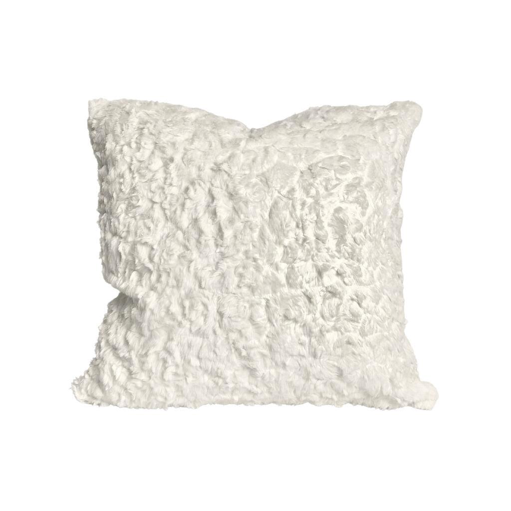 Creamy Faux Fur Throw Pillow Cover
