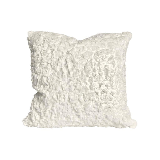 Creamy Faux Fur Throw Pillow Cover