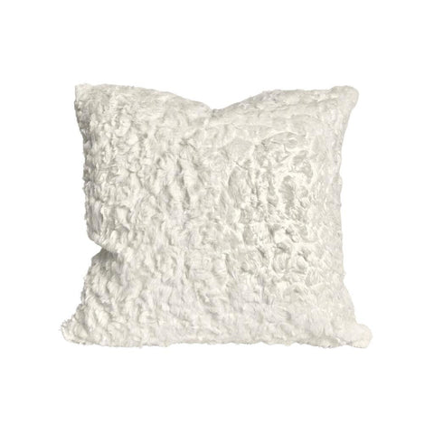 Image of Creamy Faux Fur Throw Pillow Cover