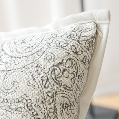 Image of Creamy Paisley Throw Pillow Cover