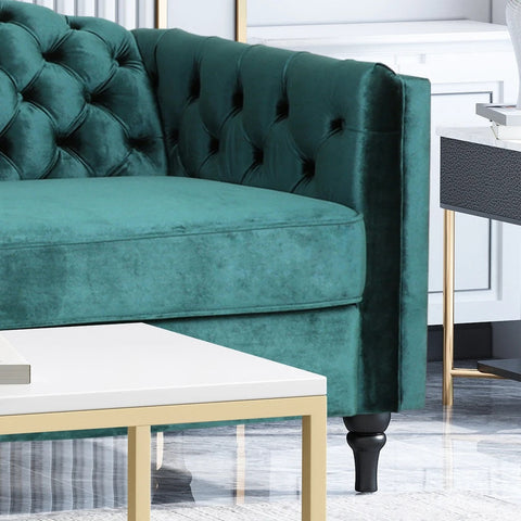 Image of Darionna Glam Button Tufted Velvet 3 Seater Sofa