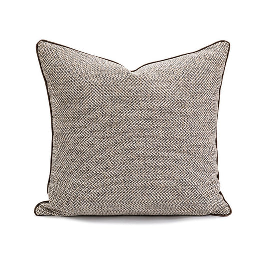 Dark Brown Woven Textured Throw Pillow Cover