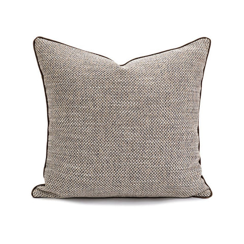 Image of Dark Brown Woven Textured Throw Pillow Cover