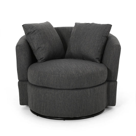 Dawson Contemporary Upholstered Swivel Club Chair