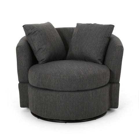 Image of Dawson Contemporary Upholstered Swivel Club Chair