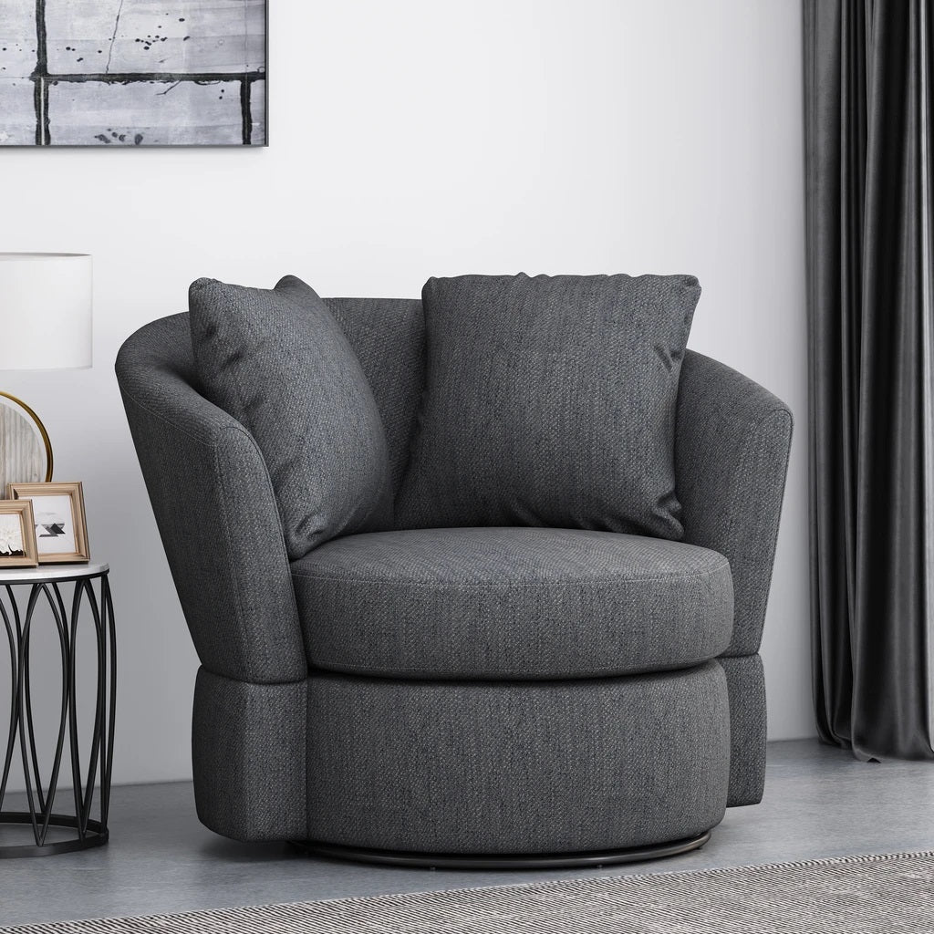 Dawson Contemporary Upholstered Swivel Club Chair
