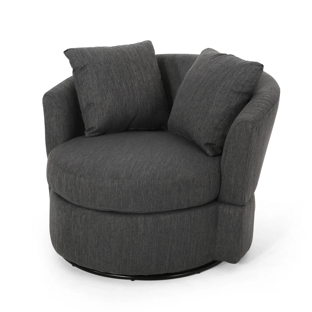 Dawson Contemporary Upholstered Swivel Club Chair