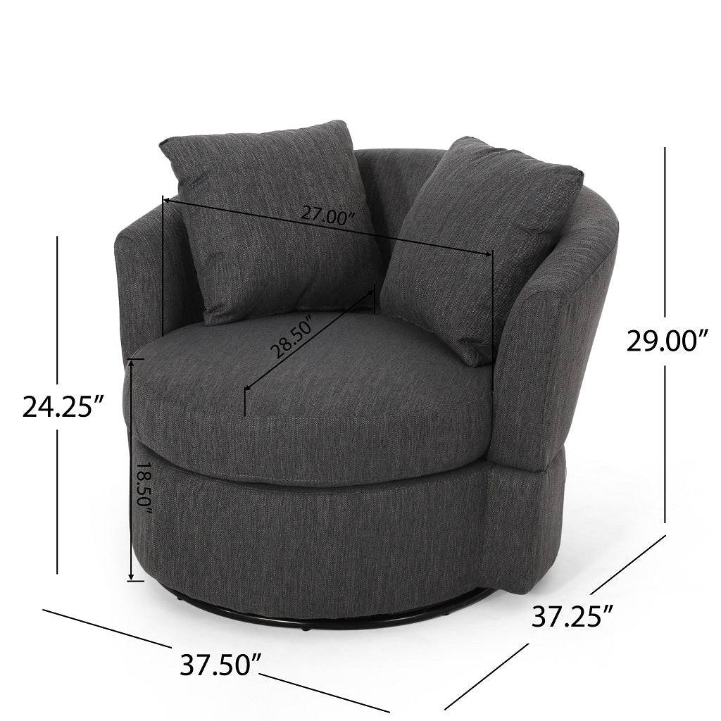 Dawson Contemporary Upholstered Swivel Club Chair