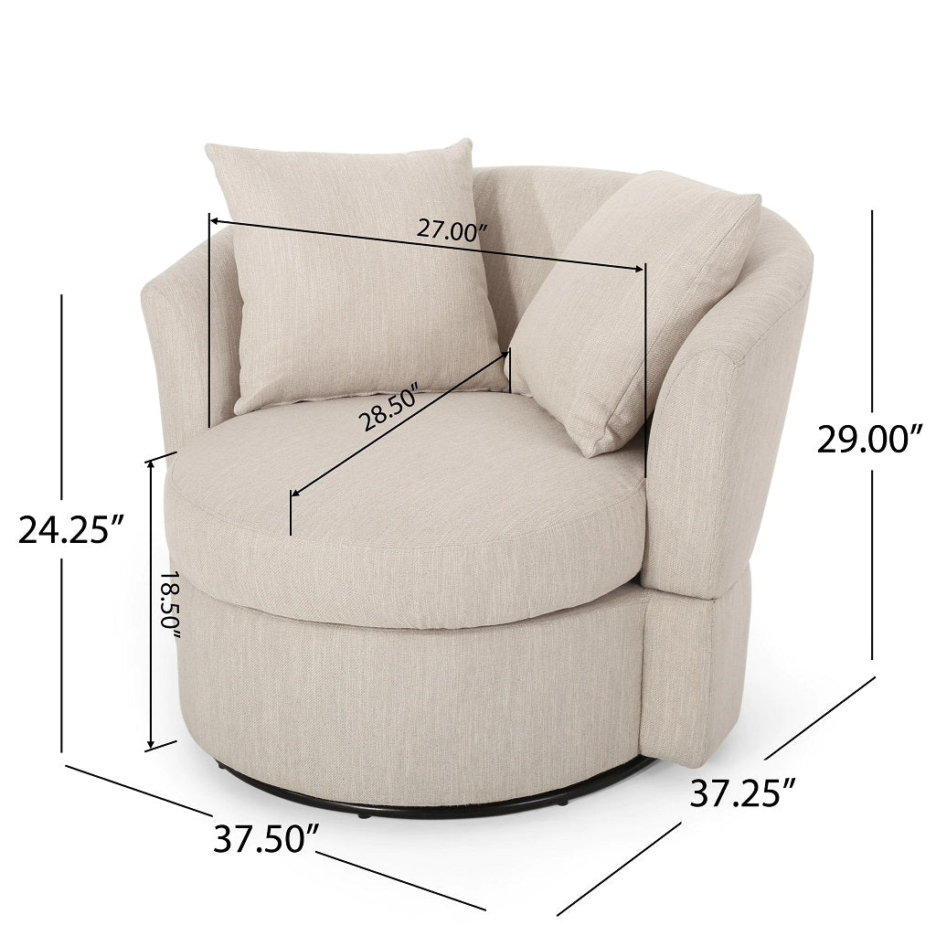 Dawson Contemporary Upholstered Swivel Club Chair