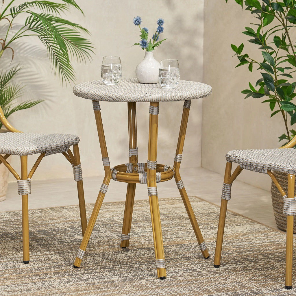 Deshler Outdoor Aluminum French Bistro Table