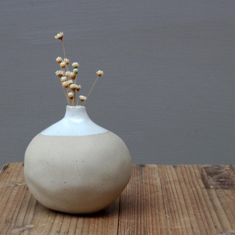 Dimpled Mini Ceramic Bud Vase