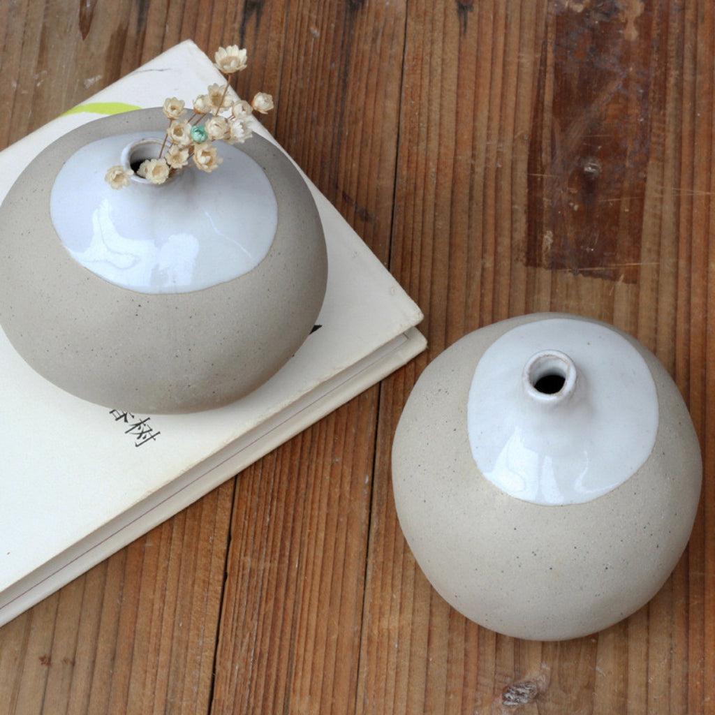 Dimpled Mini Ceramic Bud Vase