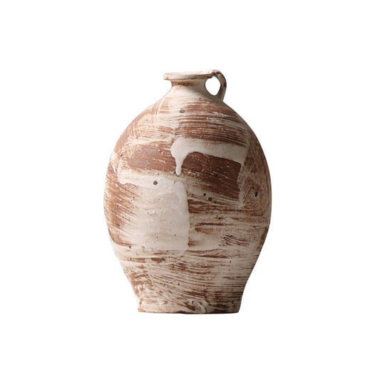 Distressed Chous Vase with Single Handle