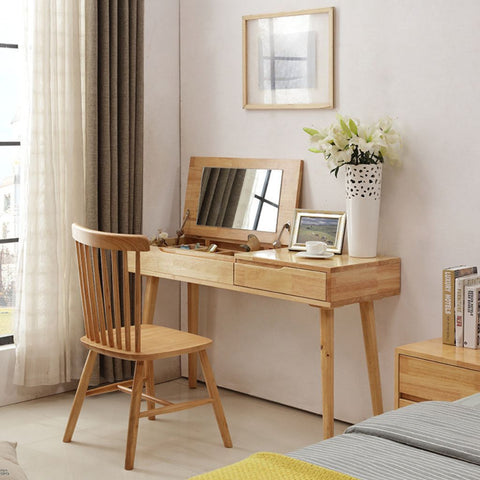 Image of Dual Function Natural Dressing Table and Working Desk