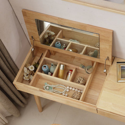 Image of Dual Function Natural Dressing Table and Working Desk