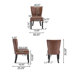 Edenbrook Contemporary Faux Leather Upholstered Dining Chairs, Set of 2