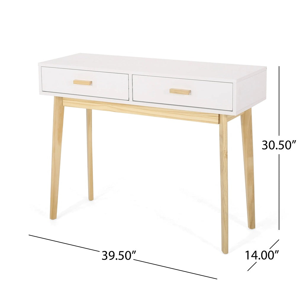 Eila Mid-Century Modern 2 Drawer Console Table