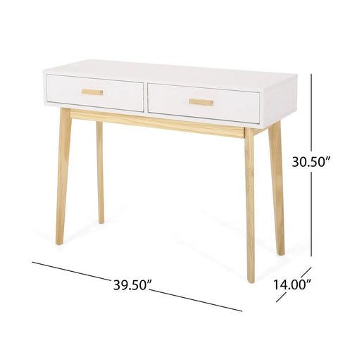 Image of Eila Mid-Century Modern 2 Drawer Console Table