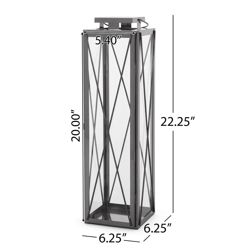 Elwick 22" Modern Outdoor Stainless Steel Lantern