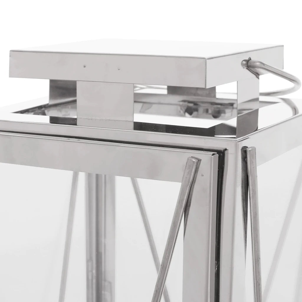 Elwick 22" Modern Outdoor Stainless Steel Lantern