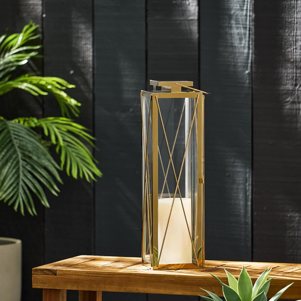 Elwick 22" Modern Outdoor Stainless Steel Lantern