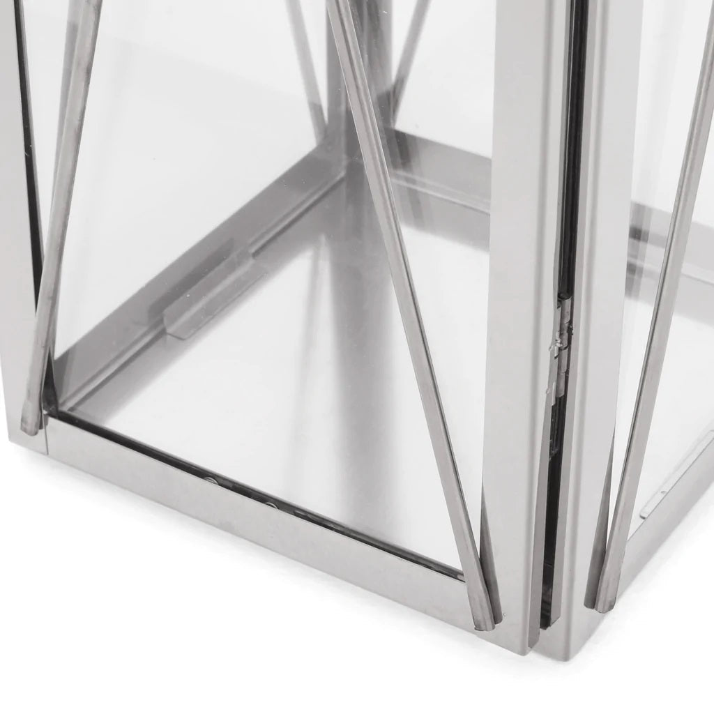 Elwick 22" Modern Outdoor Stainless Steel Lantern