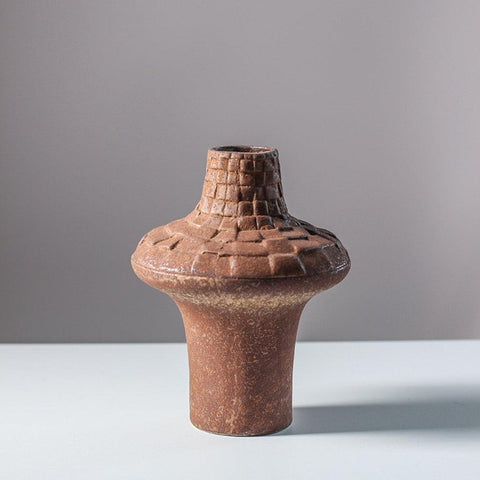 Image of Embossed Brick Vintage Belly Vase