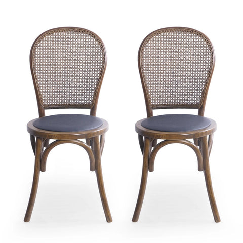 Emerys Wooden Cane Back Dining Chair (Set of 2)