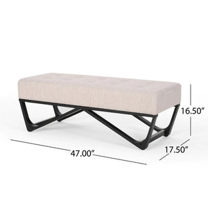 Emily Contemporary Fabric Ottoman Bench