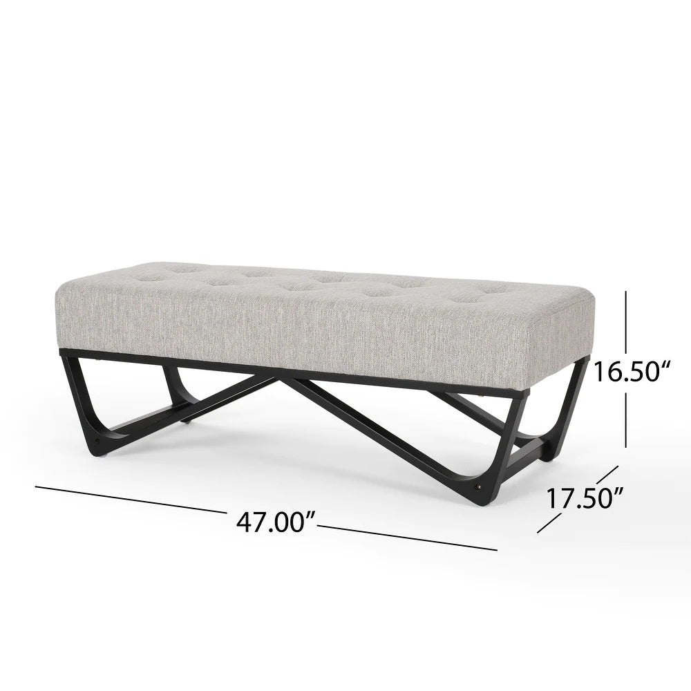 Emily Contemporary Fabric Ottoman Bench