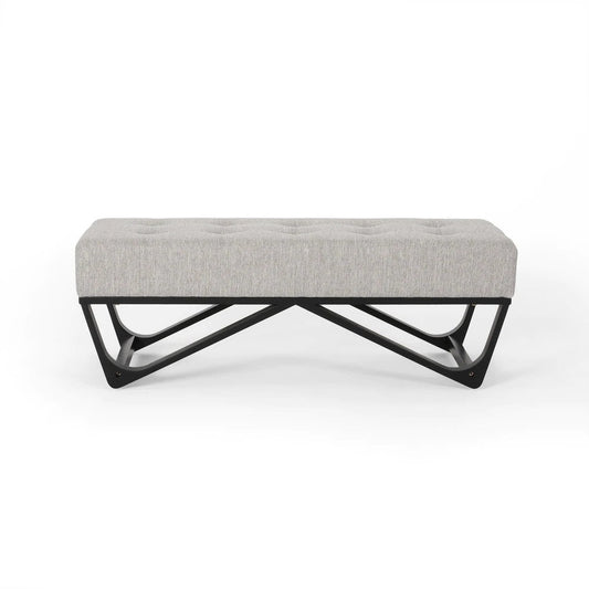 Emily Contemporary Fabric Ottoman Bench