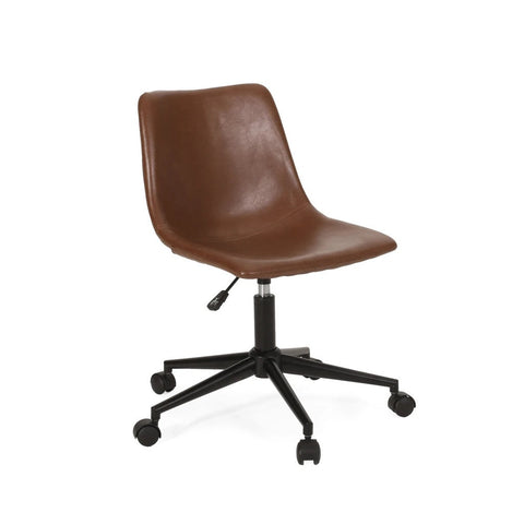 Image of Enger Contemporary Upholstered Swivel Office Chair with Rolling Casters