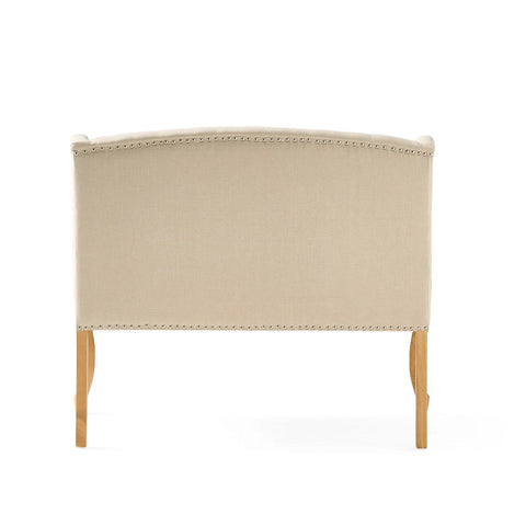 Eva French Country Style Tufted Beige Fabric Wingback Loveseat