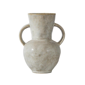 Farm House Distressed Ceramic Vase with Large Decorative Handles