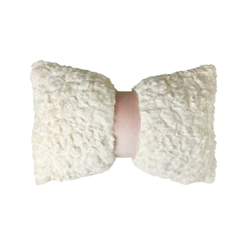Image of Faux Fur Bow Lumbar Pillow Cover