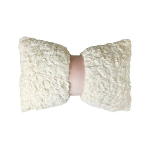 Faux Fur Bow Lumbar Pillow Cover