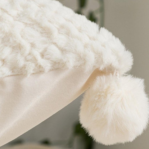 Image of Faux Fur Lumbar Pillow Cover with Tassels