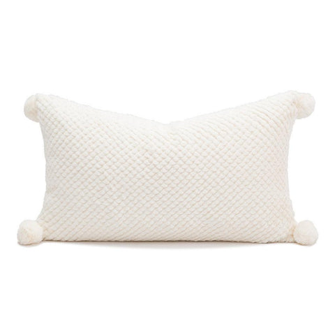 Image of Faux Fur Lumbar Pillow Cover with Tassels